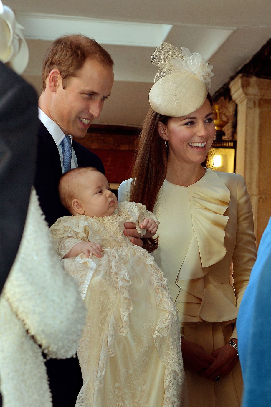 The Duke and Duchess of Cambridge with Prince George at his Christening 
