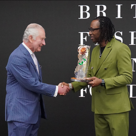 The King presents the Queen Elizabeth II Award for Design
