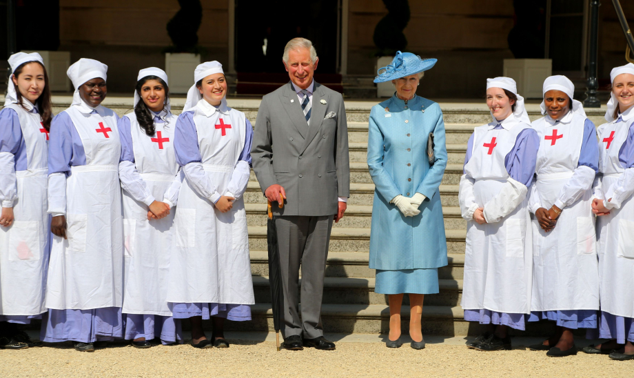 Princess Alexandra and The Prince of Wales at a Red Cross Garden Party